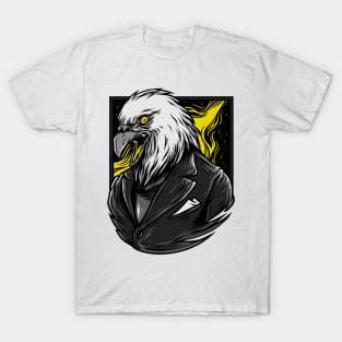 Sparrow Hawk Eagle Grey Yellow T-Shirt